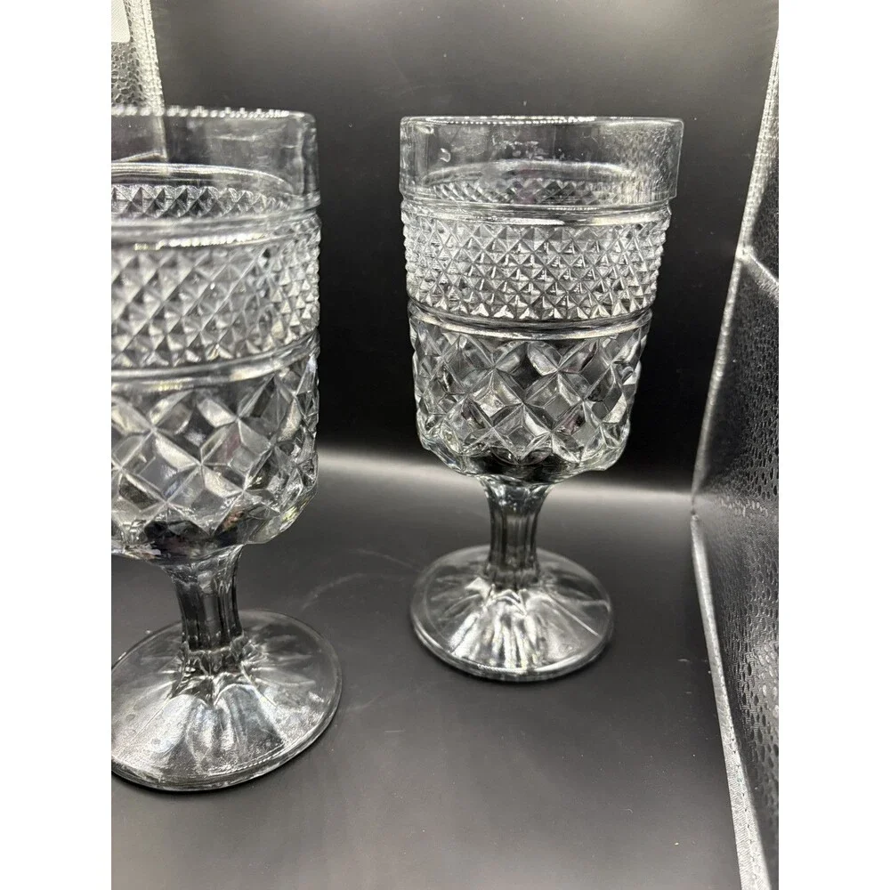 Vintage Wexford Smoke Wine/ Water Goblet by Anchor-Hocking Set Of 2 Replacements